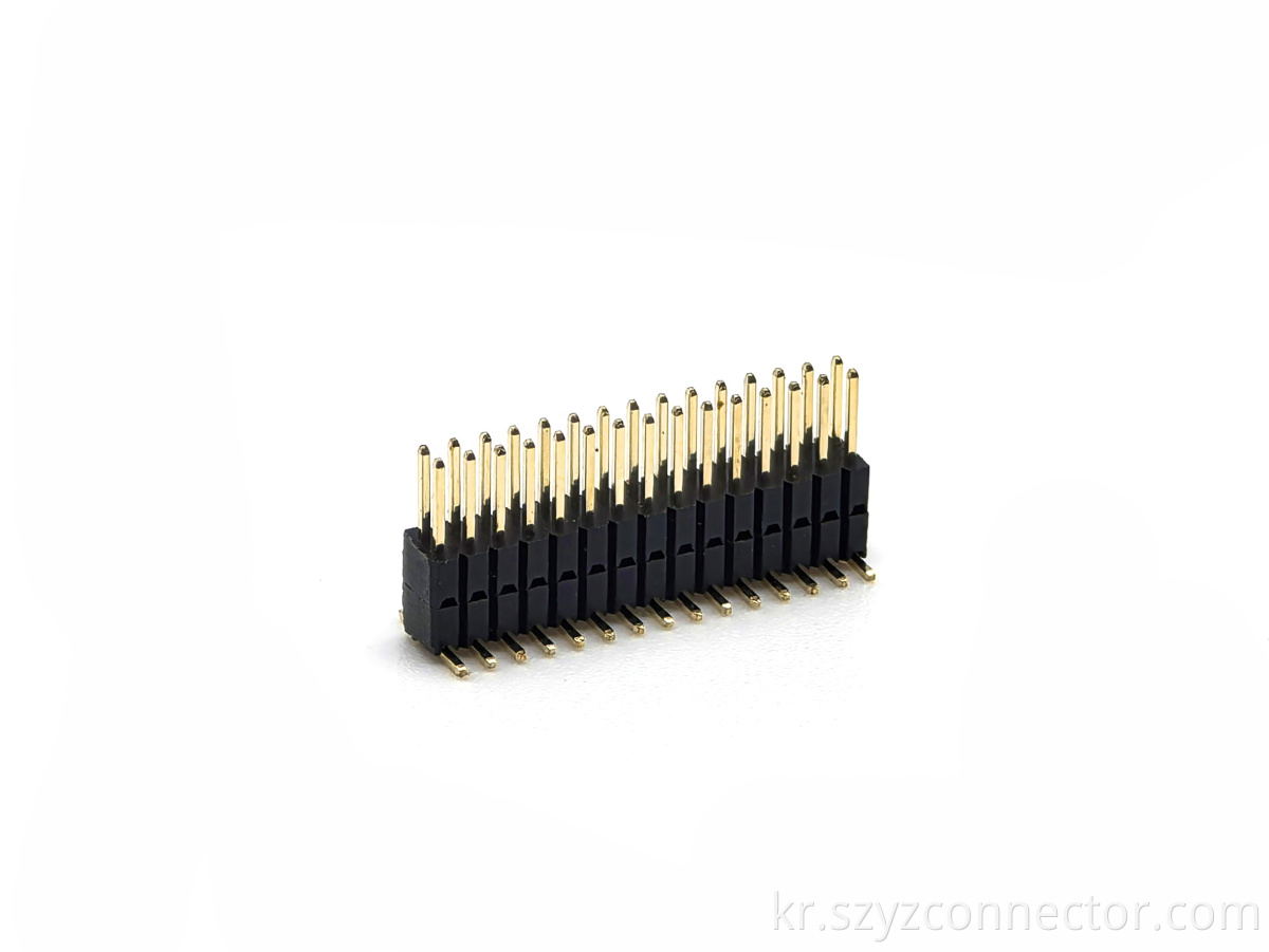Dual Row SMT Pin Header Connector 1.27mm Pitch SQ0.4/0.46mm H2.5+2.5mm 2*15P